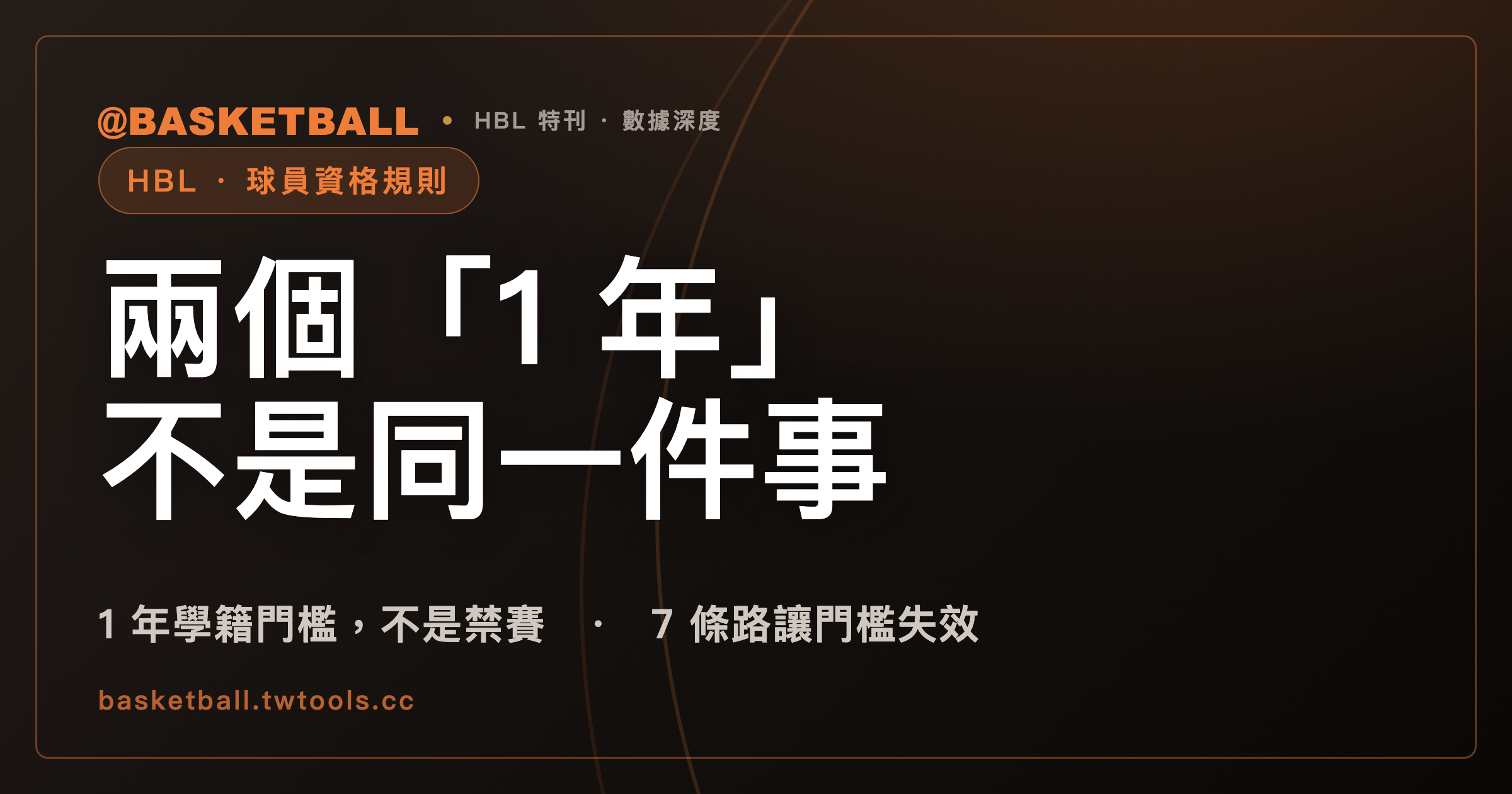 轉學生要禁賽 1 年？HBL 規程裡有兩個「1 年」，指的不是同一件事｜封面