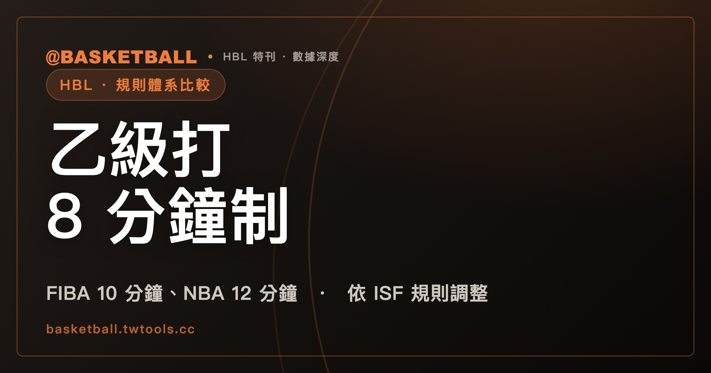 乙級打 8 分鐘制，甲級呢？HBL 規則對照 FIBA 與 NBA｜封面