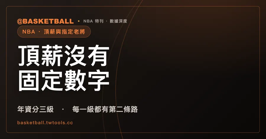 頂薪沒有固定數字：NBA 首年薪資上限由年資級距、前一份合約與獎項門檻算出｜封面