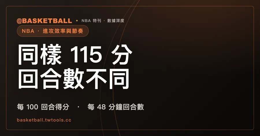 假設兩隊場均都是 115 分，每 100 回合得分為什麼差了 10 分？｜封面