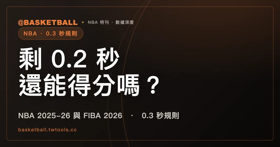 剩 0.2 秒還能得分嗎？NBA 與 FIBA 的 0.3 秒規則｜封面