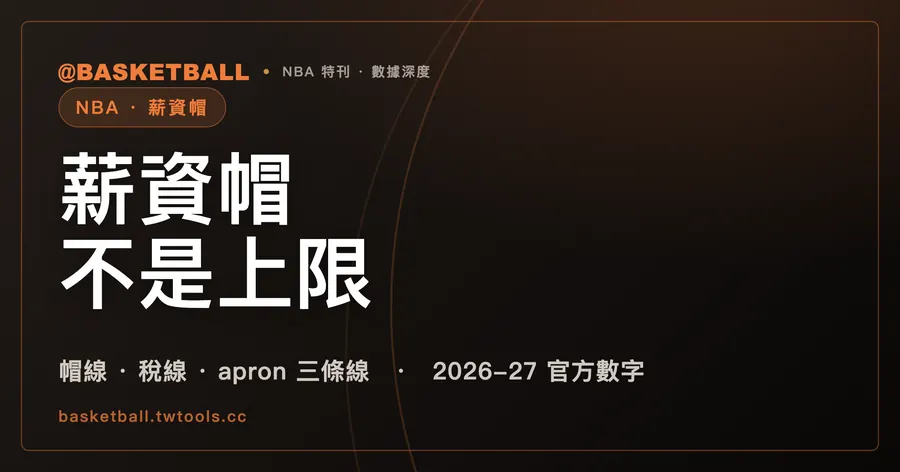 球隊薪資能超過薪資帽：帽線、稅線、apron 三條線各管不同的事｜封面