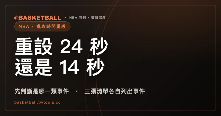 進攻時間會重設成 24 秒還是 14 秒？先判斷發生的是哪一類事件｜封面
