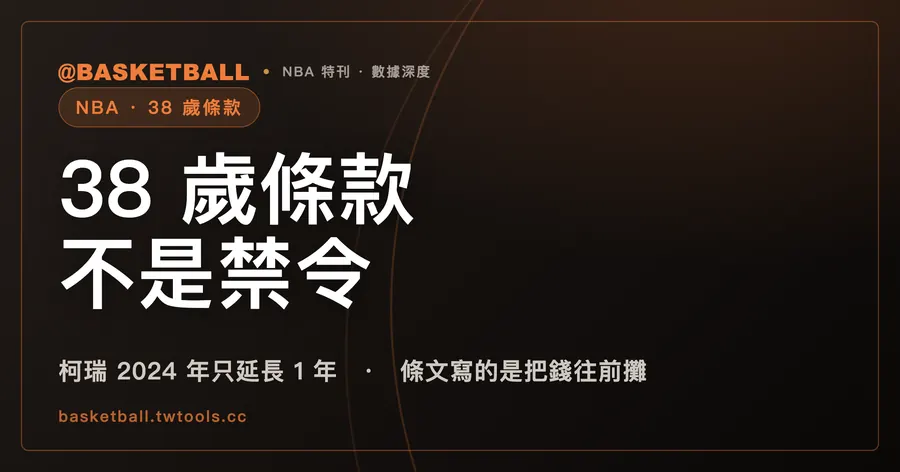 38 歲條款不禁止長約，它把錢往前攤：柯瑞 2024 年只延長得了 1 年｜封面