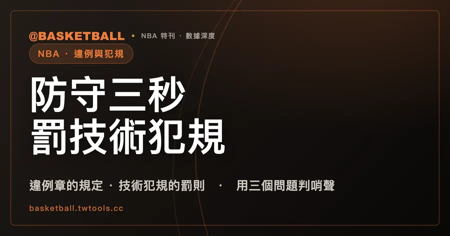 NBA 防守三秒列在違例章，罰則卻是技術犯規：違例和犯規差在哪｜封面