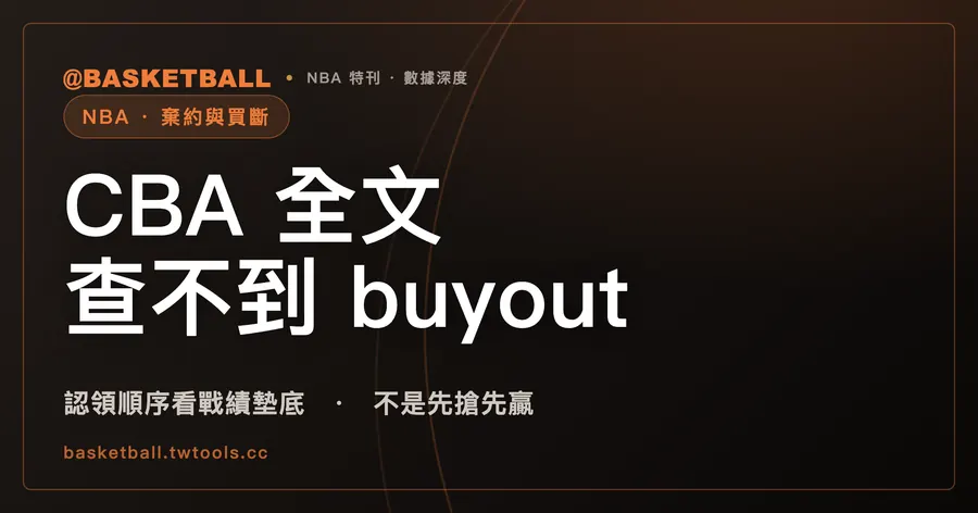 CBA 全文查不到「buyout」這個字：棄約與買斷不是同一件事｜封面